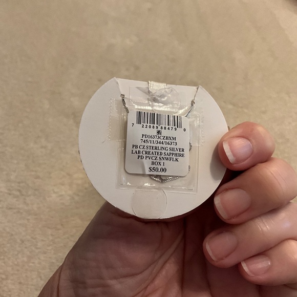 Macys cubic zirconia, sterling silver, snowflake necklace nwt - Picture 3 of 4